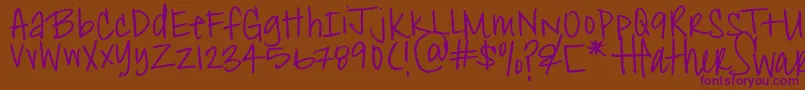 HeatherShibahn Font – Purple Fonts on Brown Background