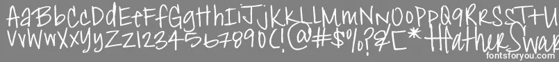 Fonte HeatherShibahn – fontes brancas em um fundo cinza