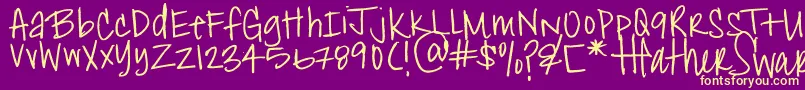 HeatherShibahn Font – Yellow Fonts on Purple Background