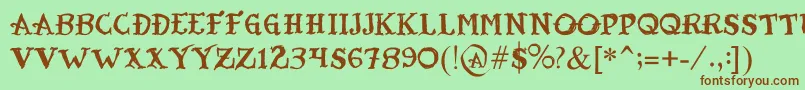 TatooSailor Font – Brown Fonts on Green Background