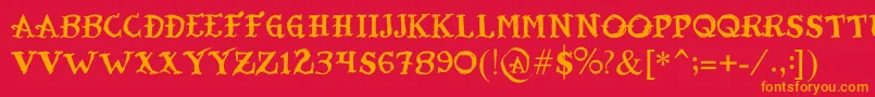 TatooSailor Font – Orange Fonts on Red Background