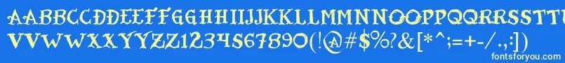 TatooSailor Font – Yellow Fonts on Blue Background