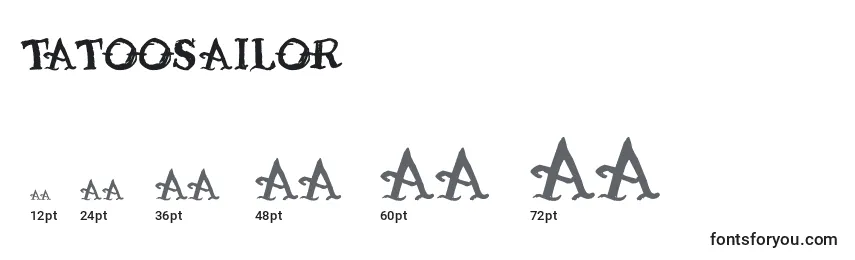 Размеры шрифта TatooSailor