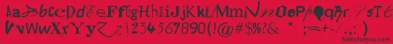 Hildesheima Font – Black Fonts on Red Background