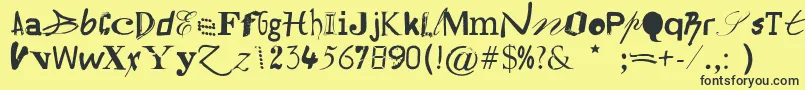 Hildesheima Font – Black Fonts on Yellow Background