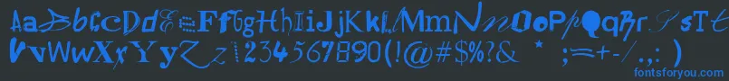 Hildesheima Font – Blue Fonts on Black Background