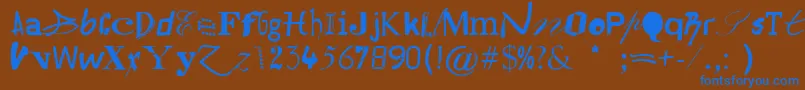 Hildesheima Font – Blue Fonts on Brown Background