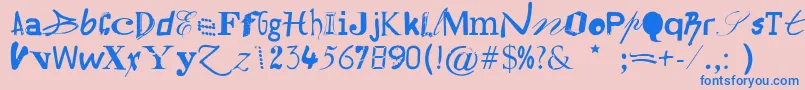 Hildesheima Font – Blue Fonts on Pink Background