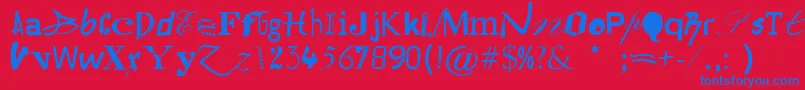 Hildesheima Font – Blue Fonts on Red Background