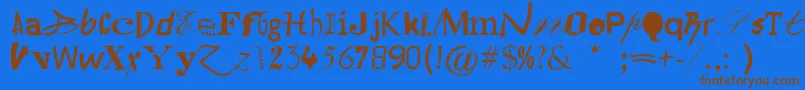 Hildesheima Font – Brown Fonts on Blue Background