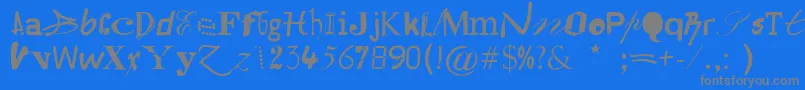 Hildesheima Font – Gray Fonts on Blue Background