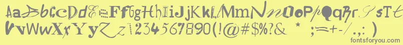 Hildesheima Font – Gray Fonts on Yellow Background