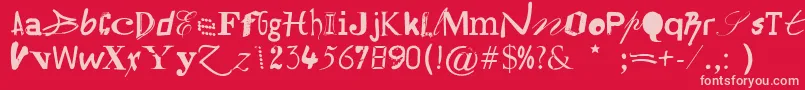 Hildesheima Font – Pink Fonts on Red Background