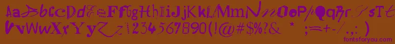 Hildesheima Font – Purple Fonts on Brown Background