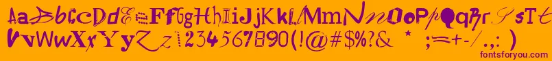 Hildesheima Font – Purple Fonts on Orange Background
