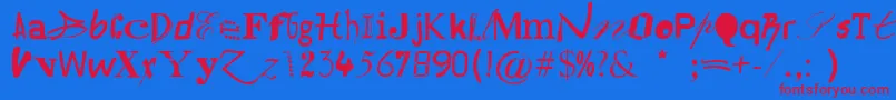 Шрифт Hildesheima – красные шрифты на синем фоне