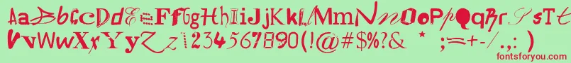 Hildesheima Font – Red Fonts on Green Background