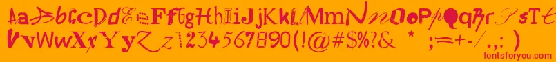 Hildesheima Font – Red Fonts on Orange Background