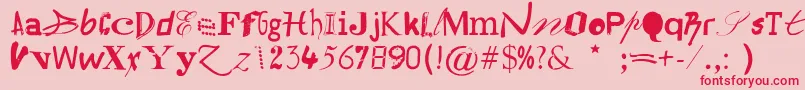 Hildesheima Font – Red Fonts on Pink Background