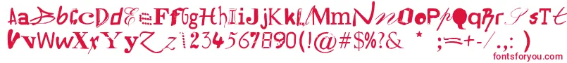 Hildesheima Font – Red Fonts on White Background
