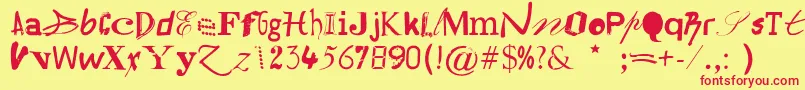 Hildesheima Font – Red Fonts on Yellow Background