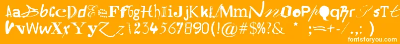 Hildesheima Font – White Fonts on Orange Background