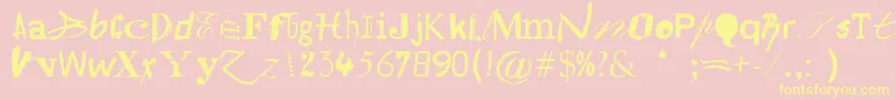 Hildesheima Font – Yellow Fonts on Pink Background