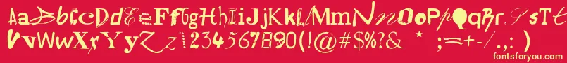 Hildesheima Font – Yellow Fonts on Red Background