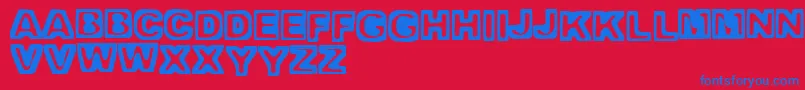 TrappedHeavy Font – Blue Fonts on Red Background