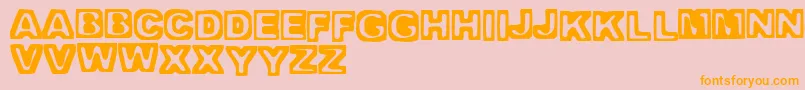 TrappedHeavy-Schriftart – Orangefarbene Schriften auf rosa Hintergrund