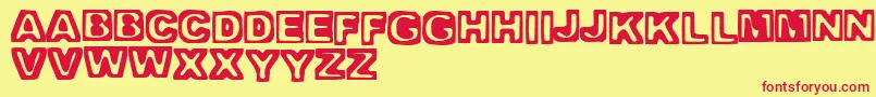 TrappedHeavy Font – Red Fonts on Yellow Background