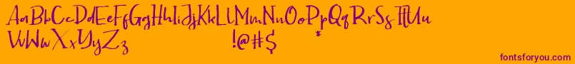 Шрифт HectorDemo – фиолетовые шрифты на оранжевом фоне