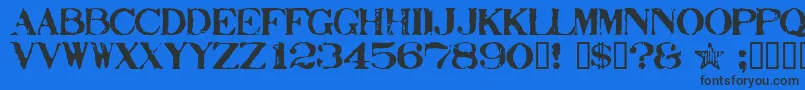 Stamp ffy Font – Black Fonts on Blue Background