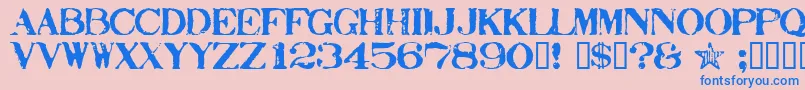 Stamp ffy Font – Blue Fonts on Pink Background