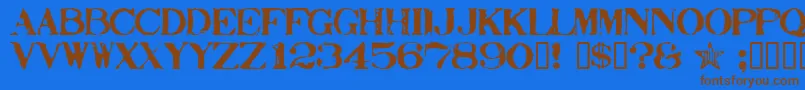 Stamp ffy Font – Brown Fonts on Blue Background