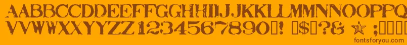Stamp ffy Font – Brown Fonts on Orange Background