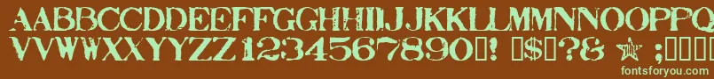 Stamp ffy Font – Green Fonts on Brown Background