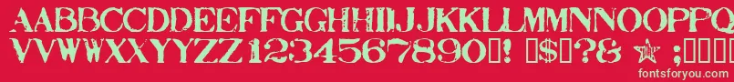 フォントStamp ffy – 赤い背景に緑の文字