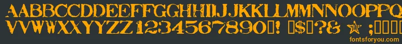 Stamp ffy Font – Orange Fonts on Black Background