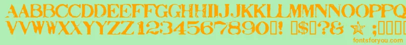 Stamp ffy Font – Orange Fonts on Green Background