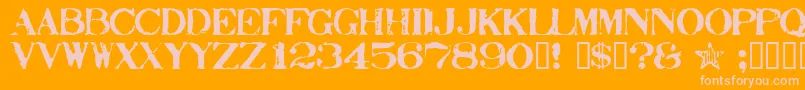 Stamp ffy Font – Pink Fonts on Orange Background