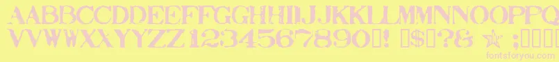 Stamp ffy-Schriftart – Rosa Schriften auf gelbem Hintergrund