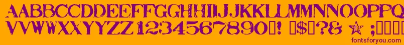 Stamp ffy Font – Purple Fonts on Orange Background