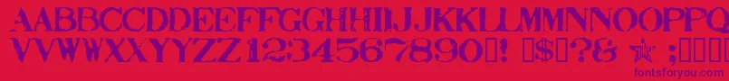 フォントStamp ffy – 赤い背景に紫のフォント