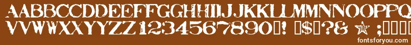 Stamp ffy Font – White Fonts on Brown Background