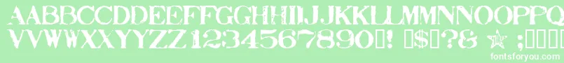 Stamp ffy Font – White Fonts on Green Background