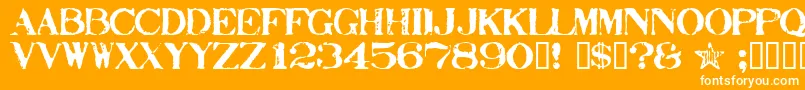 Stamp ffy Font – White Fonts on Orange Background