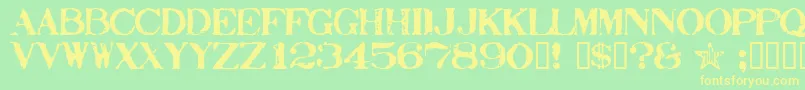 Stamp ffy Font – Yellow Fonts on Green Background