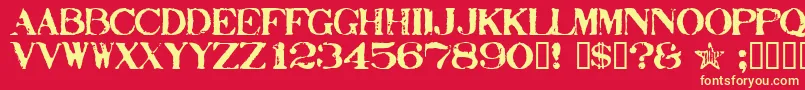 Stamp ffy Font – Yellow Fonts on Red Background