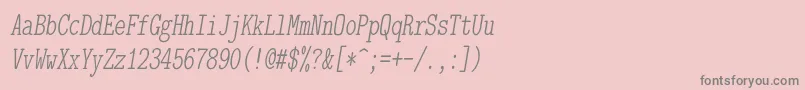Lmmonoltcond10Oblique Font – Gray Fonts on Pink Background